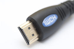 11106   Close up Black HDMI Connector on White Background