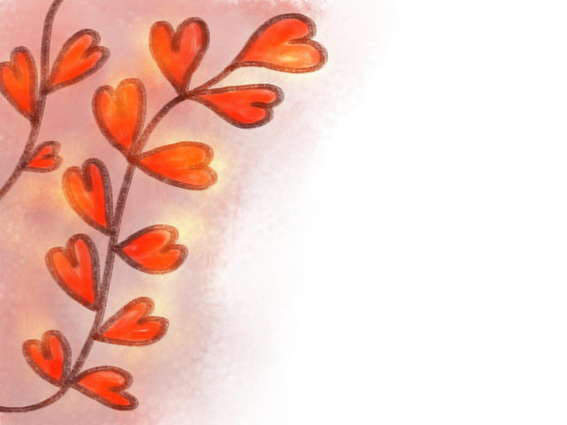 <p>Hand painted pretty love heart background border.</p>