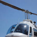 11124   Cockpit and rotor blade on a helicopter