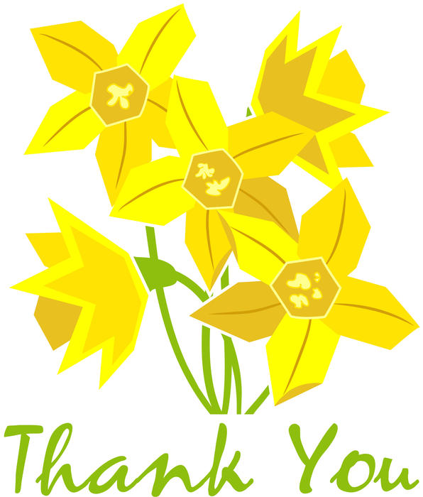 <p>Daffodil thank you design clip art illustration.</p>