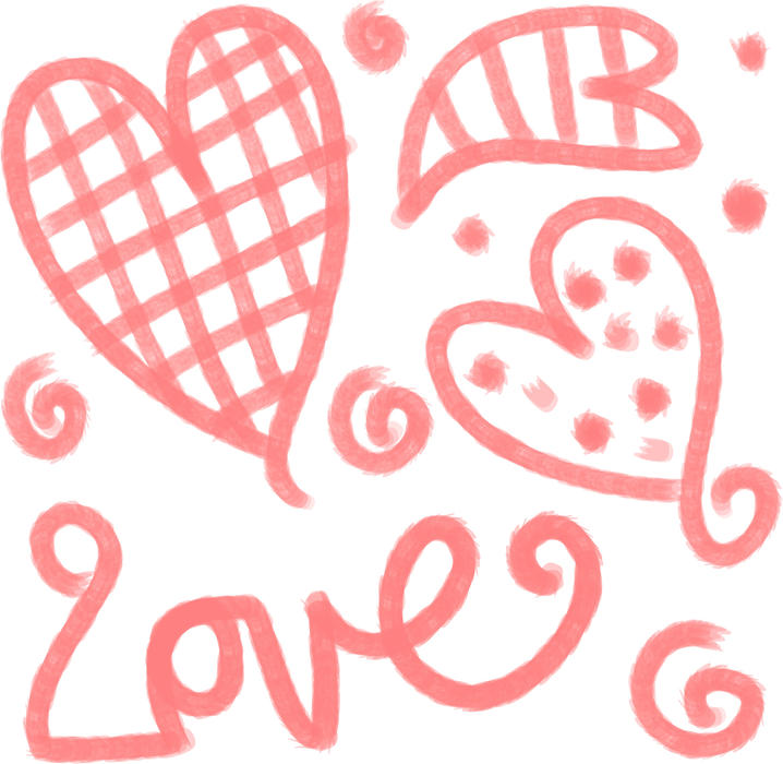 <p>Love heart doodle shapes.</p>