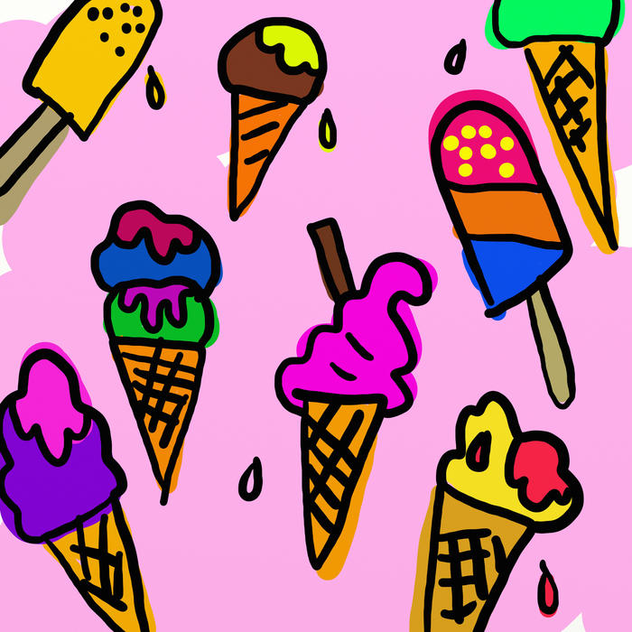 <p>Whimsical ice cream wallpaper cartoon.<br />
</p>