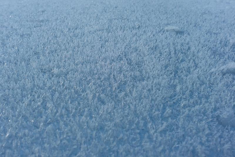 <p>Ice crystals formed on a car roof. This is one of two images taken at the same location.</p>