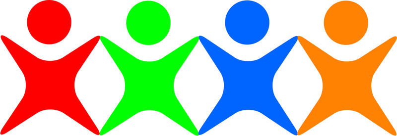 <p>Simple graphic of a group of people linked together in unity.</p>
