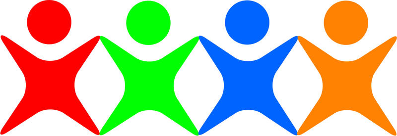 <p>Simple graphic of a group of people linked together in unity.</p>