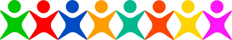 <p>Group of icon people linked together clipart graphic.</p>