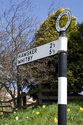 7980   Old signpost at Robin Hoods Bay