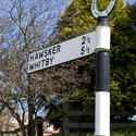 7980   Old signpost at Robin Hoods Bay