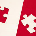 stock image 10759   Puzzle piece in red and white