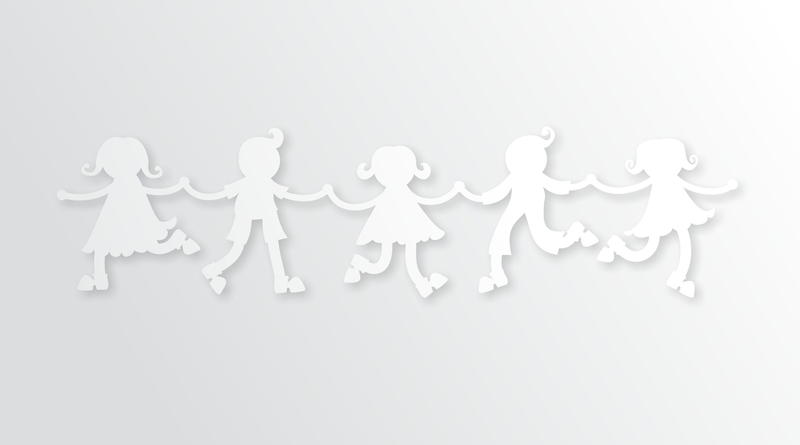 <p>Group of kids holding hands.</p>