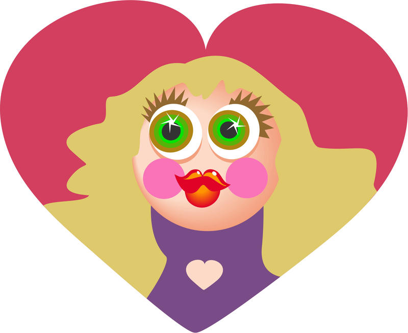 <p>Love heart lady clip art illustration.</p>