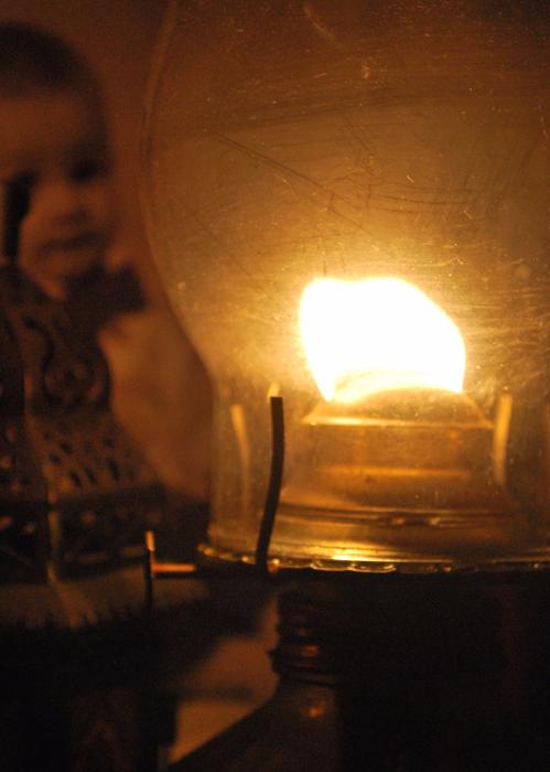 <p>Oil lamp when the lights went out. </p>