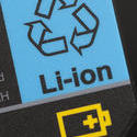 11110   Blue Recycle Label and Lithium Ion Battery Symbol