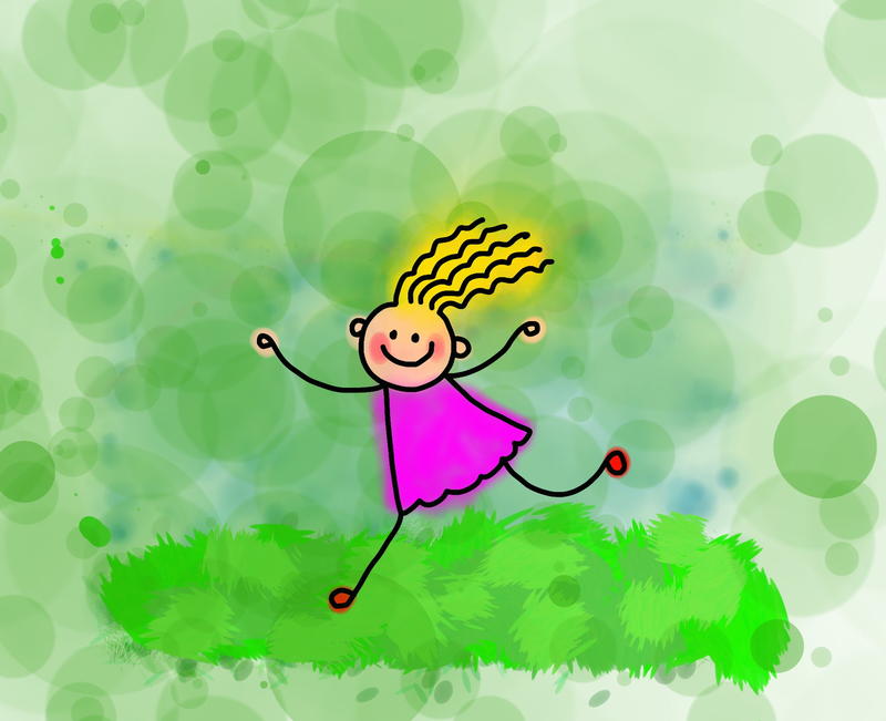 <p>Happy little stick child clip art illustration.</p>
