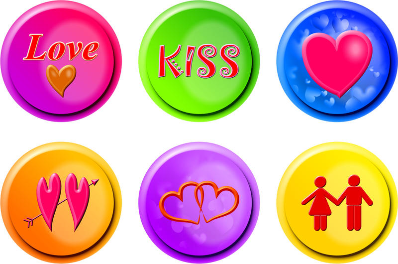 <p>Love buttons clip art illustration.</p>