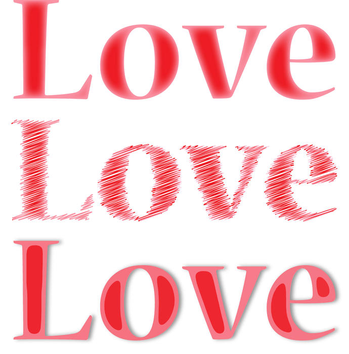 <p>Love text clip art illustration.</p>