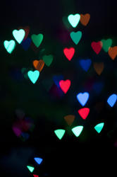 10577   Glowing Heart Shape Lights at Night