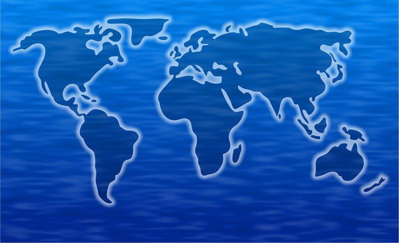 <p>Blue world map illustration.</p>
