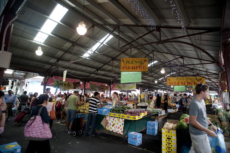 Random People Buying at Covered Busy Public Fruit and Vegetable Market