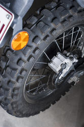 11137   Close up Brand New Motorbike Back Wheel
