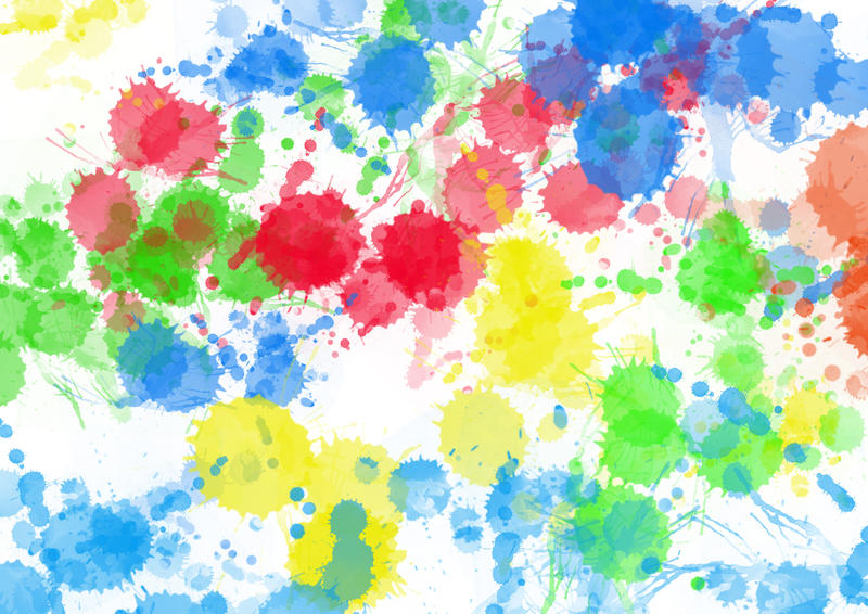 <p>Multi coloured paint splats background texture.</p>
