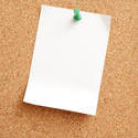 10818   White Blank Paper Pinned on Cork Note Board