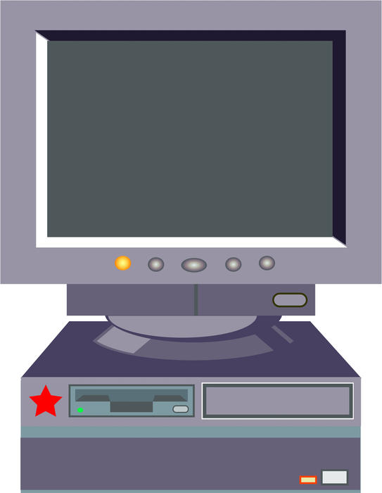 <p>Old style desktop computer illustration.</p>
