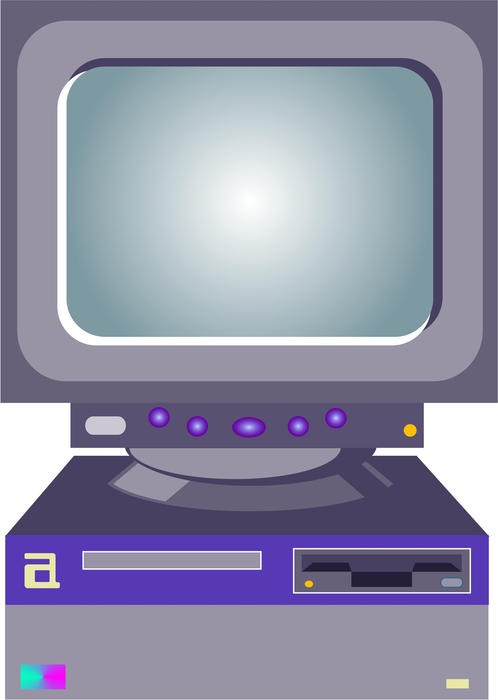 <p>Old style desktop computer illustration.</p>
