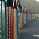 7852   Colourful beach huts, Whitby West Cliff