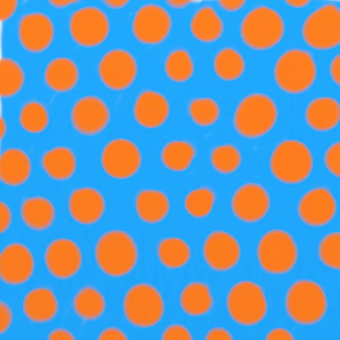 <p>Orange and blue polka dots pattern.</p>
