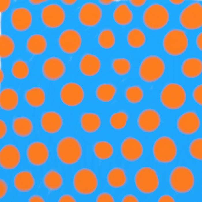 <p>Orange and blue polka dots pattern.</p>