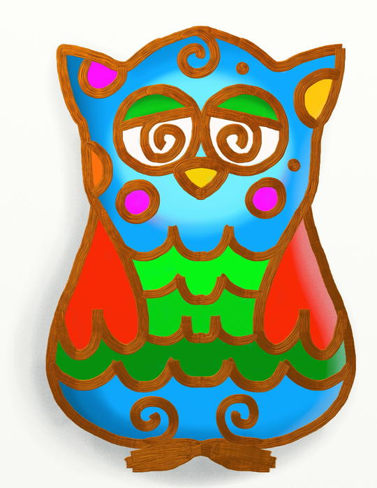 <p>Digital owl painting.</p>