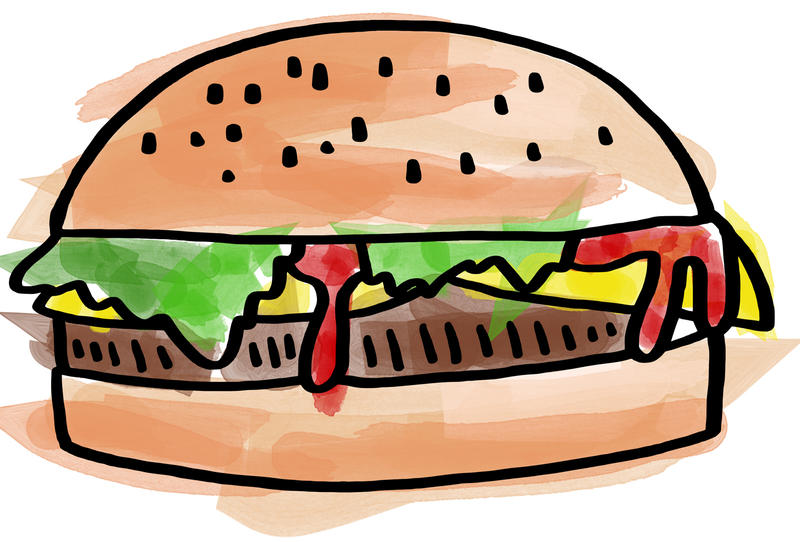 <p>Digitally painted burger.</p>
