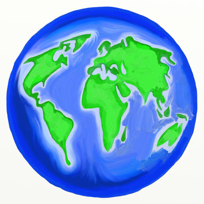 <p>Painted world globe clip art illustration.</p>
