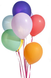 10594   Tied Colored Party on White Background