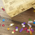 11473   Birthday Gifts and Confetti on Wooden Table