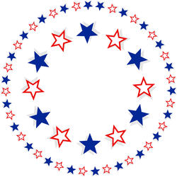 9351   patriotic stars round border