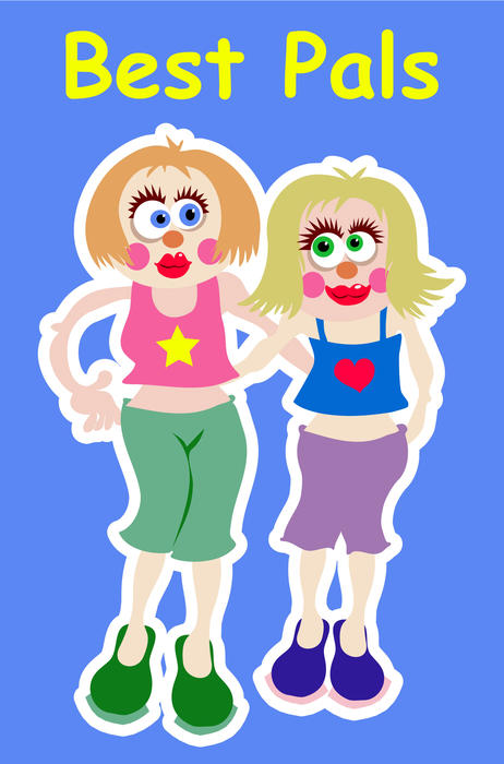 <p>Best pals cartoon clip art.</p>