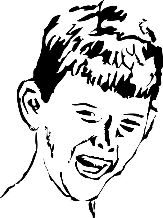 <p>Sketch of a boys face.</p>