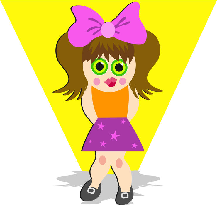 <p>Cartoon little girl clip art.</p>