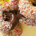 10417   Glazed ring donuts with sprinkles