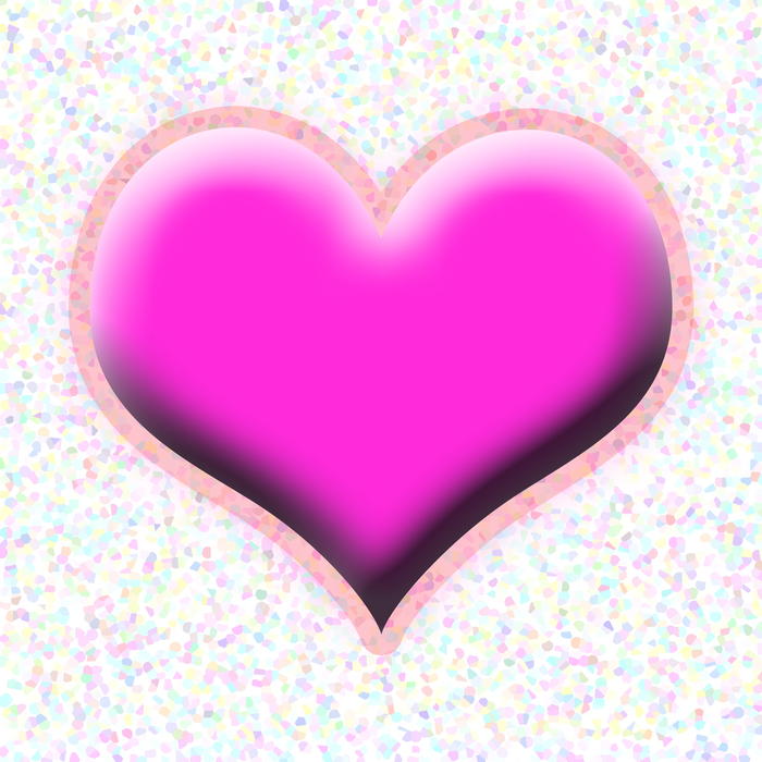 <p>Pink love heart clip art illustration.</p>