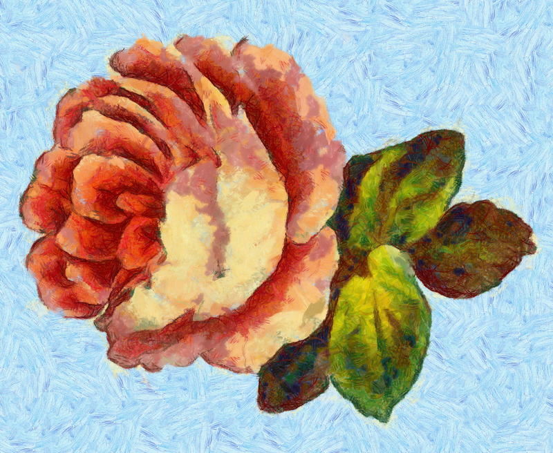 <p>Pink rose painting.</p>