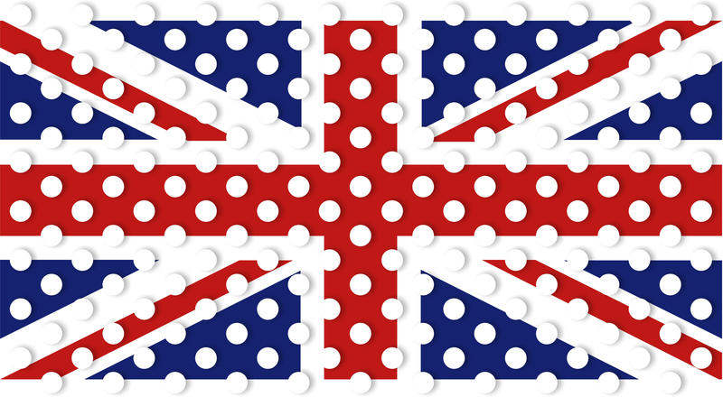 <p>United Kingdom Union Jack polka dot flag illustration.</p>
