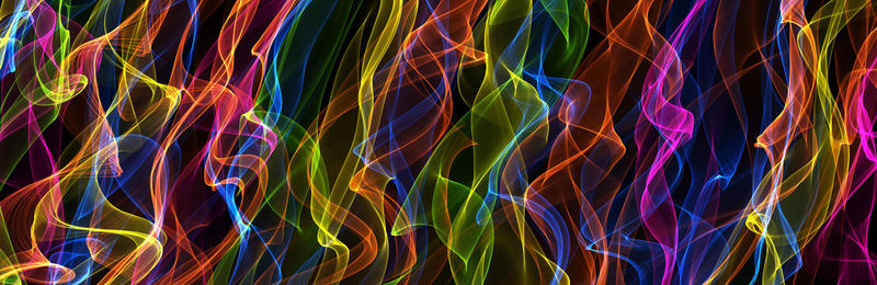 <p>Rainbow flame banner - clip art illustration.</p>