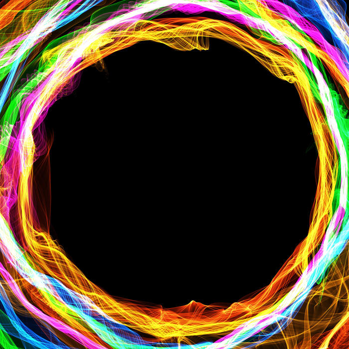 <p>Round rainbow flame border - clip art illustration.</p>