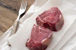 11798   Two raw medallions of beef fillet steak
