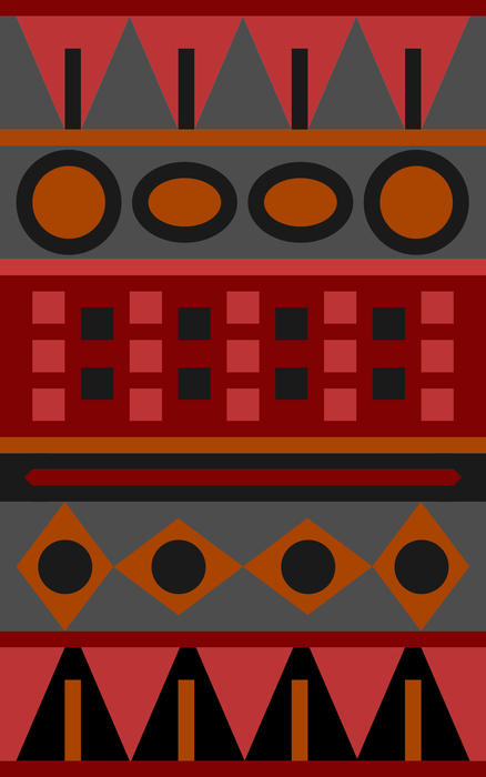 <p>A simple red aztec pattern using reds and oranges and different shapes.</p>
