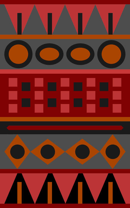 <p>A simple red aztec pattern using reds and oranges and different shapes.</p>