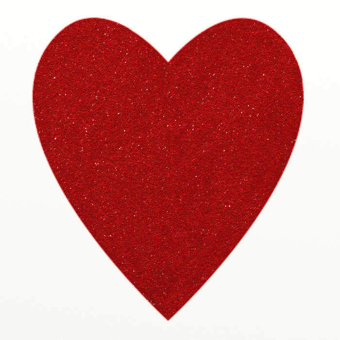 <p>Red glitter love heart shape.<br />
</p>